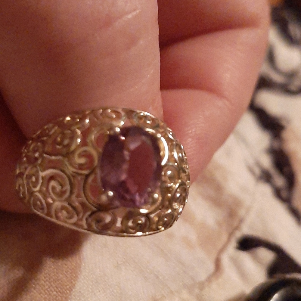 PRICE DROP!!  Sterling Silver .925 & Genuine Amethyst Ring.